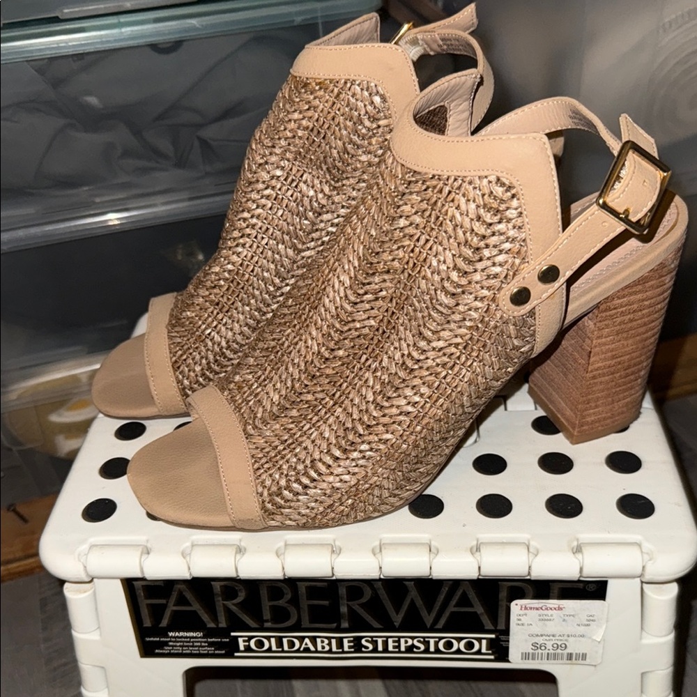 Steven By Steve Madden Tan Woven Heels